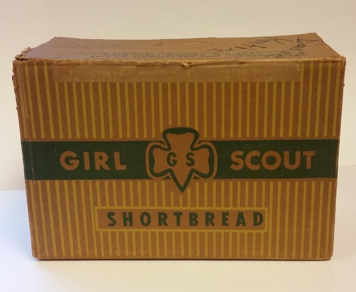 Vintage photo of a box of Girl Scout Cookies from the 1960s